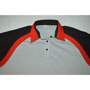 Hilton Black Red Gray Bowling Lounge Golf Shirt Size 42 Vintage New Old Stock